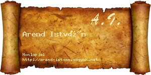 Arend István névjegykártya